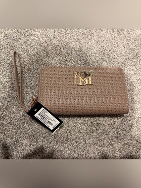 Taupe Long Wallet With Phone Pocket & Wristlet